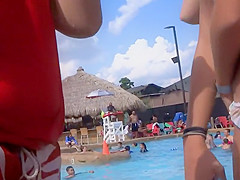 Gorgeous girl in a loose bikini