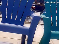 Gorgeous girl in a loose bikini