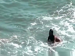 Nudist women in the water