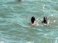 Nudist women in the water