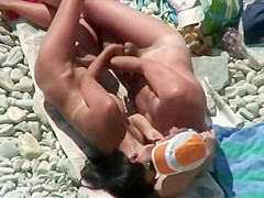 Amazing cameltoe in white bikini