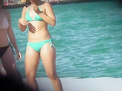 Hot teen girl having fun on the beach