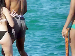 Hot teen girl having fun on the beach