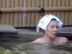 Naked japanese girls peeped in a pool
