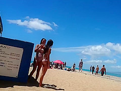 I wanted to wipe sand off her butt