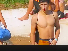 Teen in blue bikini bottom sexy butt