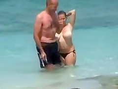 Enormous boobs filmed as she walks