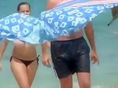 Enormous boobs filmed as she walks