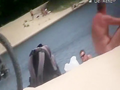Day at nudist river beach