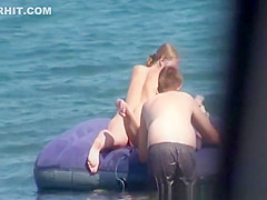 Chubby big tits woman in the water