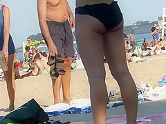 Mature nudists spied on the beach