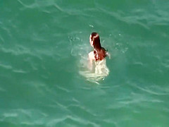 Spying a hot woman from wet to dry