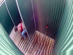 Huge natural tits woman spied