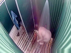 Huge natural tits woman spied