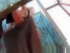 A woman dresses up bra