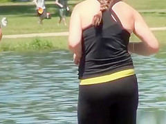 Friends caught running