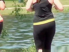 Friends caught running