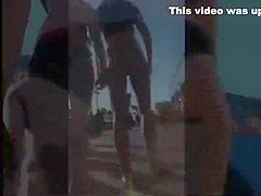 Hot bikini girls in a store