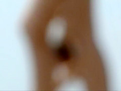 Young topless girl eating and drinking