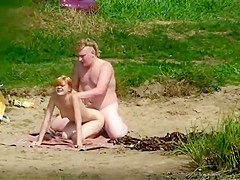 Naked blonde was enjoying a swim