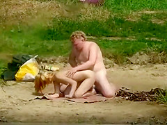 Naked blonde was enjoying a swim