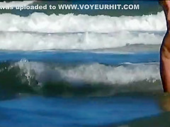 Hot body of an older woman in the water