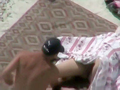 He likes watching on his wive's pussy