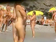 Zoomed in views on a nudist beach