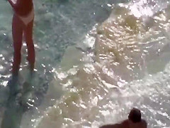Couple fucking in the shallow water