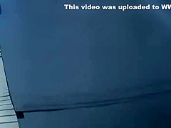 Gals caught in beach cabin changing