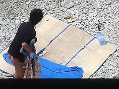 Tight body small tits chick sunbathing