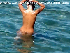 Big tits in the pool cabin