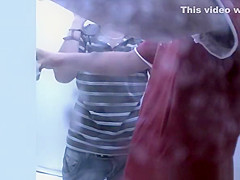 Two lesbian teens spied in beach cabin