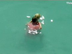 Couple kissing and fucking in the water