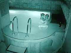 Spying neighbor's sex in an outside pool