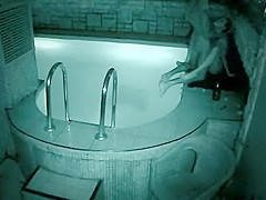 Spying neighbor's sex in an outside pool