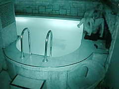 Spying neighbor's sex in an outside pool