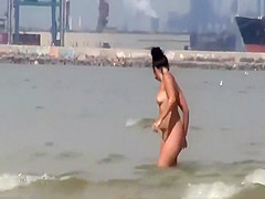 Peeping two seductive tanned girls