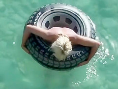 Mature lady spied in pool cabin