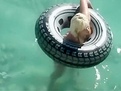 Mature lady spied in pool cabin