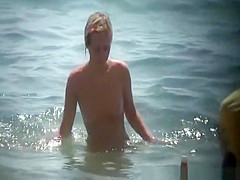 Tiny tits topless women at beach