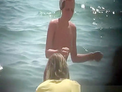 Tiny tits topless women at beach