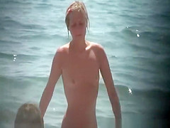 Tiny tits topless women at beach