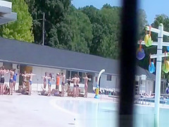Peeping young highschoolers in beach campament