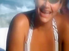 Big tits woman in bikini