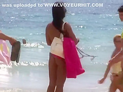 Following slutty girls to the beach