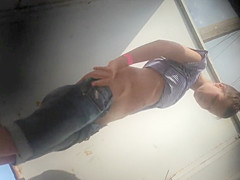 Amazing tan lines around young pussy