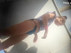 Amazing tan lines around young pussy