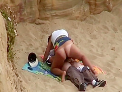 Bouncy ass looks hypnotizing on a beach