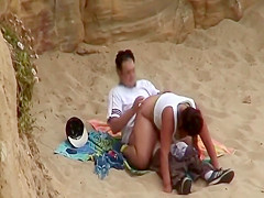 Bouncy ass looks hypnotizing on a beach